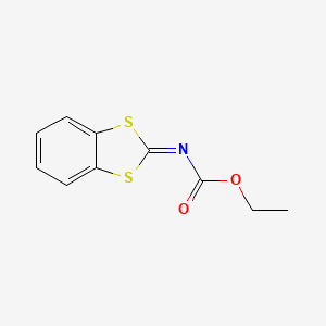 molecular formula C10H9NO2S2 B14468682 Ethyl 2H-1,3-benzodithiol-2-ylidenecarbamate CAS No. 66201-14-7