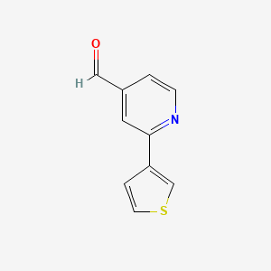 molecular formula C10H7NOS B1446873 2-(Thiophen-3-yl)isonicotinaldehyde CAS No. 1403932-10-4