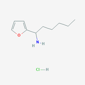 molecular formula C10H18ClNO B1446881 1-(Furan-2-yl)hexan-1-amine hydrochloride CAS No. 1864062-53-2