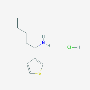 molecular formula C9H16ClNS B1446882 1-(Thiophen-3-yl)pentan-1-amine hydrochloride CAS No. 1864058-43-4