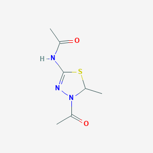 molecular formula C7H11N3O2S B14468838 N-(4-Acetyl-5-methyl-4,5-dihydro-1,3,4-thiadiazol-2-yl)acetamide CAS No. 72938-21-7