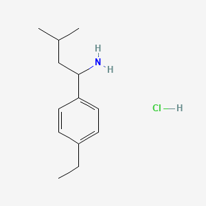 molecular formula C13H22ClN B1446884 1-(4-Ethylphenyl)-3-methylbutan-1-amine hydrochloride CAS No. 1864074-56-5