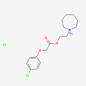 molecular formula C16H23Cl2NO3 B14468857 Acetic acid, (4-chlorophenoxy)-, 2-(hexahydro-1H-azepin-1-yl)ethyl ester, hydrochloride CAS No. 71783-90-9