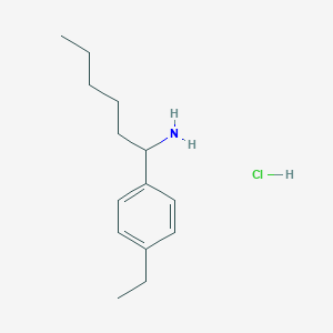 molecular formula C14H24ClN B1446888 1-(4-Ethylphenyl)hexan-1-amine hydrochloride CAS No. 1864072-52-5