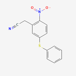 molecular formula C14H10N2O2S B14468903 Benzeneacetonitrile, 2-nitro-5-(phenylthio)- CAS No. 72301-69-0