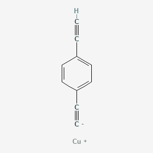 molecular formula C10H5Cu B14468930 copper(1+);1-ethynyl-4-ethynylbenzene CAS No. 65792-84-9