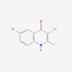 molecular formula C10H7BrClNO B1446895 6-Bromo-3-chloro-4-hydroxy-2-methylquinoline CAS No. 1333254-43-5