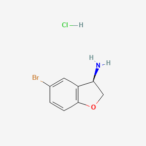 molecular formula C8H9BrClNO B1446896 (R)-5-Bromo-2,3-dihydro-benzofuran-3-ylamine hydrochloride CAS No. 1414960-64-7