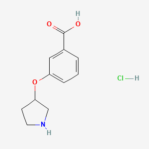 molecular formula C11H14ClNO3 B1446897 3-(Pyrrolidin-3-yloxy)-benzoic acid hydrochloride CAS No. 1965309-97-0