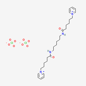 molecular formula C28H44Cl2N4O10 B14468974 Pyridinium, 1,1'-(1,6-hexanediylbis(imino(6-oxo-6,1-hexanediyl)))bis-, diperchlorate CAS No. 65294-05-5