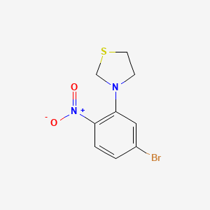 molecular formula C9H9BrN2O2S B1446898 3-(5-Bromo-2-nitrophenyl)thiazolidine CAS No. 1707365-54-5