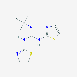 molecular formula C11H15N5S2 B14469018 Guanidine, N-(1,1-dimethylethyl)-N',N''-bis(2-thiazolyl)- CAS No. 72041-77-1