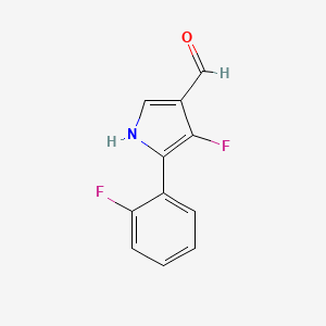 molecular formula C11H7F2NO B1446904 4-fluoro-5-(2-fluorophenyl)-1H-pyrrole-3-carbaldehyde CAS No. 928324-57-6