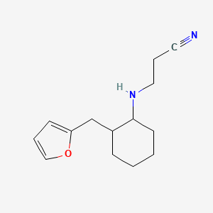 molecular formula C14H20N2O B14469041 Propanenitrile, 3-[[2-(2-furanylmethyl)cyclohexyl]amino]- CAS No. 67787-17-1