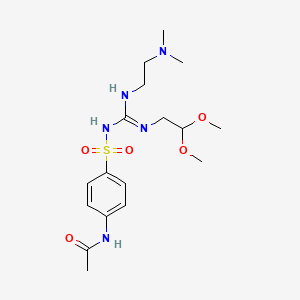 molecular formula C17H29N5O5S B14469047 Acetamide, N-(4-(((((2,2-dimethoxyethyl)amino)((2-(dimethylamino)ethyl)amino)methylene)amino)sulfonyl)phenyl)- CAS No. 71795-29-4