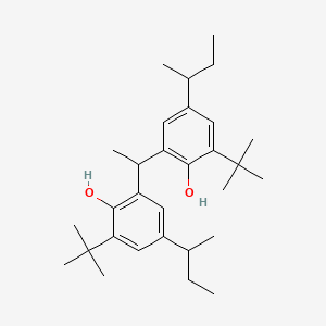 molecular formula C30H46O2 B14469072 Phenol, 2,2'-ethylidenebis[6-(1,1-dimethylethyl)-4-(1-methylpropyl)- CAS No. 72672-55-0