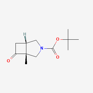 molecular formula C12H19NO3 B1446915 cis-1-Methyl-7-oxo-3-aza-bicyclo[3.2.0]heptane-3-carboxylic acid tert-butyl ester CAS No. 1263378-91-1