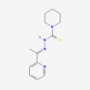 molecular formula C13H18N4S B14469162 N-[1-(Pyridin-2-yl)ethylidene]piperidine-1-carbohydrazonothioic acid CAS No. 71555-28-7
