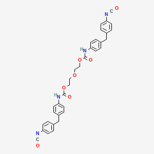 molecular formula C34H30N4O7 B14469292 Carbamic acid, [4-[(4-isocyanatophenyl)methyl]phenyl]-, oxydi-2,1-ethanediyl ester CAS No. 71832-70-7