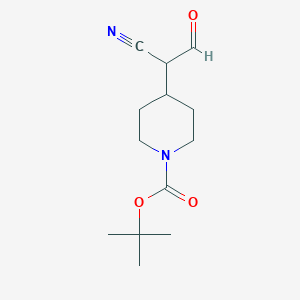 molecular formula C13H20N2O3 B1446933 Tert-butyl 4-(1-cyano-2-oxoethyl)piperidine-1-carboxylate CAS No. 1353005-08-9
