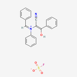 molecular formula C22H17FN2O4S B14469362 Ethanimidothioic acid, N-(((((ethyl(methylsulfonyl)amino)sulfinyl)methylamino)carbonyl)oxy)-, methyl ester CAS No. 72248-51-2