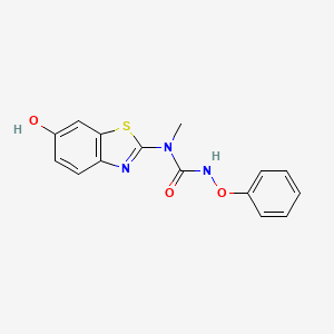 molecular formula C15H13N3O3S B14469376 N-(6-Hydroxy-1,3-benzothiazol-2-yl)-N-methyl-N'-phenoxyurea CAS No. 66177-41-1