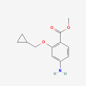 molecular formula C12H15NO3 B1446938 Methyl 4-amino-2-(cyclopropylmethoxy)benzoate CAS No. 1548870-28-5