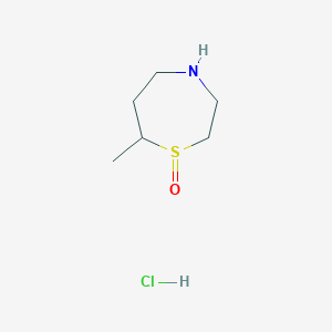molecular formula C6H14ClNOS B1446940 7-Methyl-1,4-thiazepan-1-one hydrochloride CAS No. 1798747-26-8