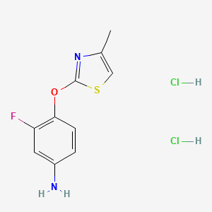 molecular formula C10H11Cl2FN2OS B1446943 3-Fluoro-4-[(4-methyl-1,3-thiazol-2-yl)oxy]aniline dihydrochloride CAS No. 1795276-00-4