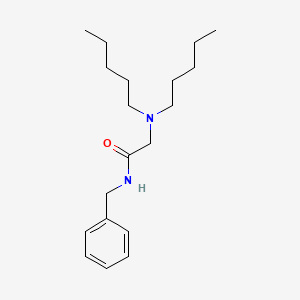 molecular formula C19H32N2O B14469479 N-Benzyl-N~2~,N~2~-dipentylglycinamide CAS No. 72336-21-1