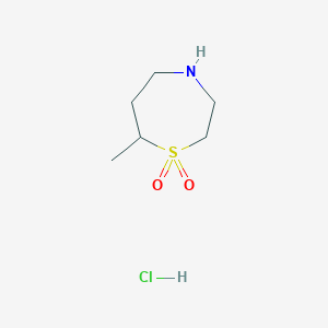 molecular formula C6H14ClNO2S B1446953 7-Methyl-1lambda6,4-thiazepane-1,1-dione hydrochloride CAS No. 1798747-20-2