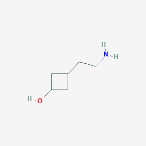 molecular formula C6H13NO B1446954 3-(2-Aminoethyl)cyclobutan-1-ol CAS No. 1789762-88-4