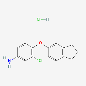 molecular formula C15H15Cl2NO B1446956 3-Chloro-4-(2,3-dihydro-1H-inden-5-yloxy)aniline hydrochloride CAS No. 1706456-59-8