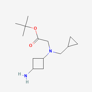 molecular formula C14H26N2O2 B1446959 Tert-butyl 2-[(3-aminocyclobutyl)(cyclopropylmethyl)amino]acetate CAS No. 1798699-73-6