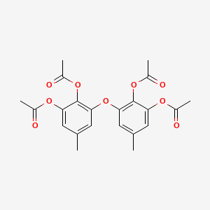 molecular formula C22H22O9 B14469627 Violaceol I tetraacetate CAS No. 68380-39-2