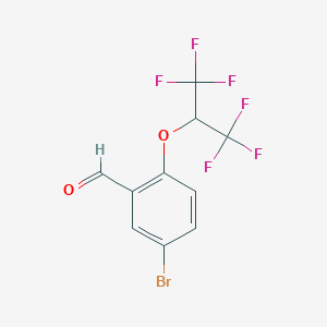 molecular formula C10H5BrF6O2 B1446963 5-Bromo-2-(1,1,1,3,3,3-hexafluoropropan-2-yloxy)benzaldehyde CAS No. 1779118-51-2