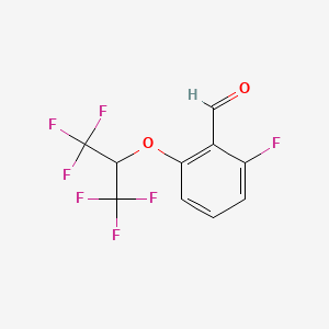 molecular formula C10H5F7O2 B1446964 6-Fluoro-2-(1,1,1,3,3,3-hexafluoropropan-2-yloxy)benzaldehyde CAS No. 1707604-71-4