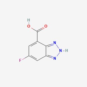 molecular formula C7H4FN3O2 B1446970 6-氟-1H-1,2,3-苯并三唑-4-羧酸 CAS No. 1798688-36-4