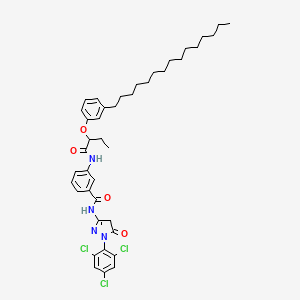 molecular formula C41H51Cl3N4O4 B14469715 Benzamide, N-[4,5-dihydro-5-oxo-1-(2,4,6-trichlorophenyl)-1H-pyrazol-3-yl]-3-[[1-oxo-2-(3-pentadecylphenoxy)butyl]amino]- CAS No. 65339-11-9