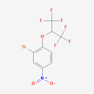 molecular formula C9H4BrF6NO3 B1446974 3-Bromo-4-(1,1,1,3,3,3-hexafluoropropan-2-yloxy)nitrobenzene CAS No. 1707580-97-9