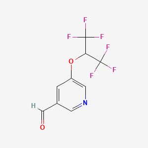 molecular formula C9H5F6NO2 B1446975 5-(1,1,1,3,3,3-Hexafluoropropan-2-yloxy)nicotinaldehyde CAS No. 1707391-54-5