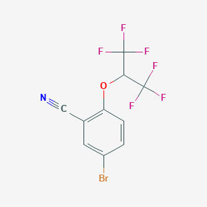 molecular formula C10H4BrF6NO B1446978 5-Bromo-2-(1,1,1,3,3,3-hexafluoropropan-2-yloxy)benzonitrile CAS No. 1774896-45-5
