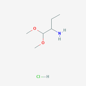 molecular formula C6H16ClNO2 B1446984 1,1-二甲氧基丁-2-胺盐酸盐 CAS No. 1795437-28-3