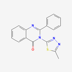 molecular formula C17H12N4OS B14469867 4(3H)-Quinazolinone, 3-(5-methyl-1,3,4-thiadiazol-2-yl)-2-phenyl- CAS No. 68142-70-1