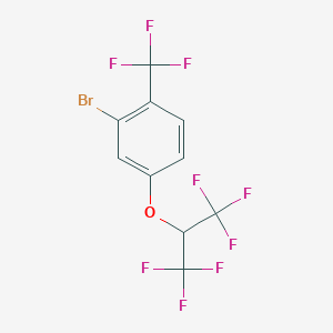 molecular formula C10H4BrF9O B1446989 2-Bromo-4-(1,1,1,3,3,3-hexafluoropropan-2-yloxy)-1-(trifluoromethyl)benzene CAS No. 1779132-37-4