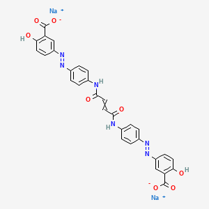 molecular formula C30H20N6Na2O8 B14469910 Benzoic acid, 3,3'-[(1,4-dioxo-2-butene-1,4-diyl)bis(imino-4,1-phenyleneazo)]bis[6-hydroxy-, disodium salt CAS No. 72139-21-0