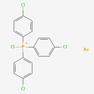 molecular formula C18H12AuCl4P+ B14469972 Chloro-tris(4-chlorophenyl)phosphanium;gold CAS No. 65295-04-7
