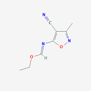 molecular formula C8H9N3O2 B14470011 ethyl (1E)-N-(4-cyano-3-methyl-1,2-oxazol-5-yl)methanimidate CAS No. 68571-75-5