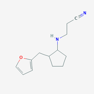 molecular formula C13H18N2O B14470013 Propanenitrile, 3-[[2-(2-furanylmethyl)cyclopentyl]amino]- CAS No. 67787-15-9