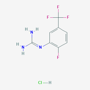 molecular formula C8H8ClF4N3 B1447008 1-[2-Fluoro-5-(trifluoromethyl)phenyl]guanidine hydrochloride CAS No. 1803587-42-9